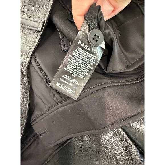 NWT ARITZIA BABATON Command Pant Size 16 Vegan Faux Leather Black Cropped Ankle - Picture 10 of 16